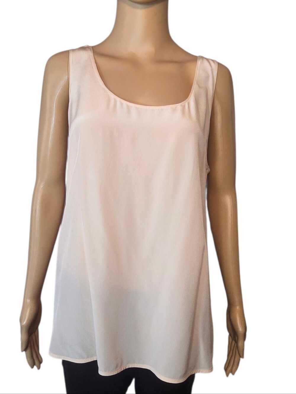 Vince Camuto Shirt Sleeveless Hi Low Hem Pale Pink Womens Size Large
